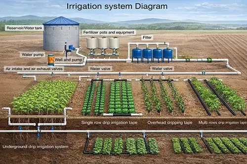round drip irrigation system diagram